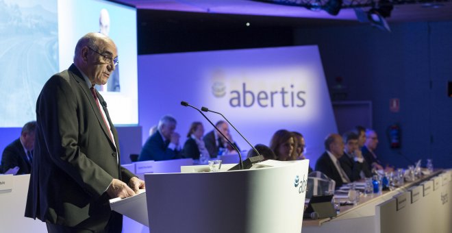 El presidente de Abertis, Salvaro Alemany, durante la junta de accionistas de la concesionaria.