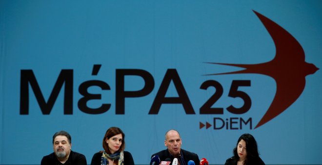 Yanis Varoufakis durante la presentación pública de MeRa25. REUTERS