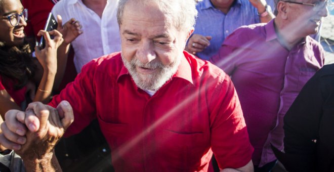 Luiz Inácio Lula da Silva durante un acto, julio 2017