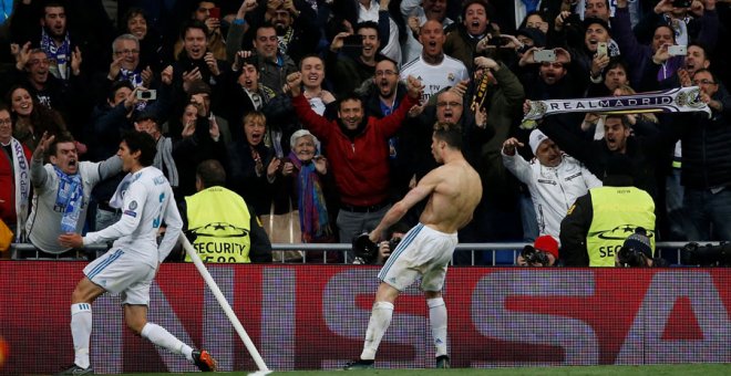 Cristiano celebra su gol a la Juventus. REUTERS