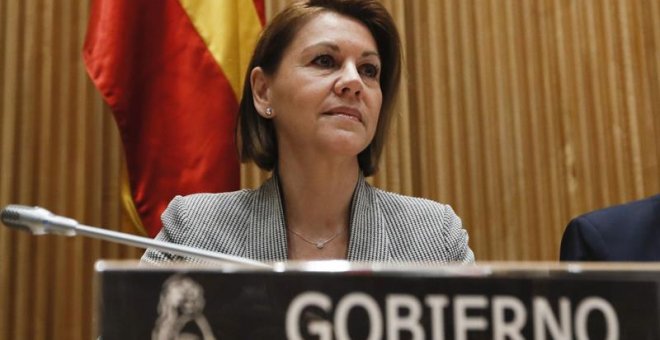 La ministra de Defensa, María Dolores de Cospedal, hoy en la comisión de Defensa del Congreso. EFE/Fernando Alvarado