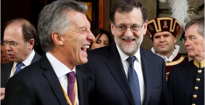 Macri y Rajoy, durante la primera visita a España del presidente argentino, en 2017. / REUTERS