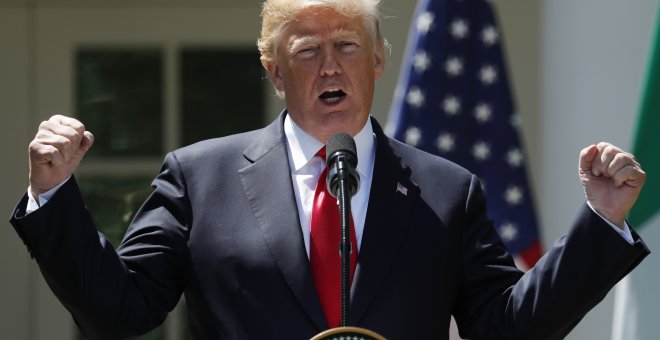 El presidente de EEUU, Donald Trump, en una rueda de prensa en la Casa Blanca. REUTERS/Kevin Lamarque