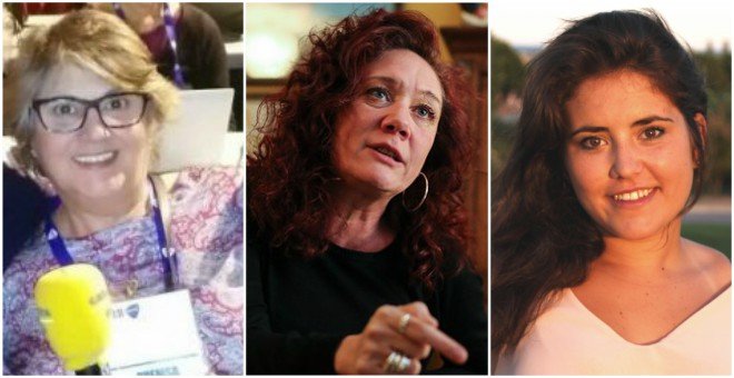 Mercè Alcocer, Cristina Fallarás y Natalia Díez, tres periodistas señaladas por la ley Mordaza.
