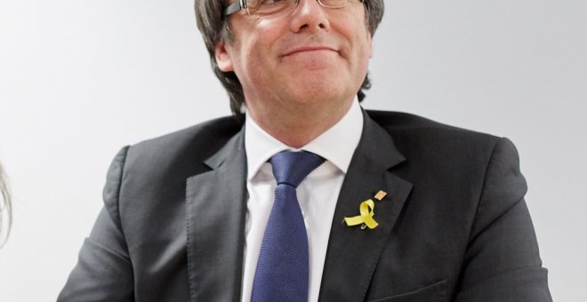 El expresident de la Generalitat Carles Puigdemont durante una reunión en Berlín. EFE