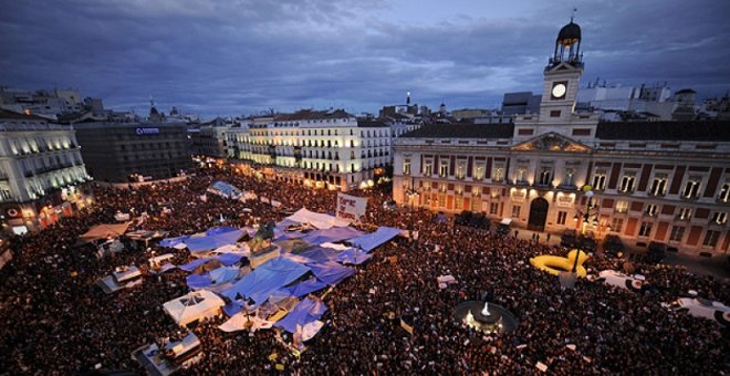 Imagen de la Puerta de Sol durante las protestas de mayo de 2011. - EFE