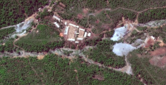 Imagen de satélite del centro de pruebas nucleares de Punggye-ri. - REUTERS
