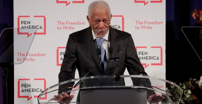 Morgan Freeman, en la gala literaria de PEN America. /  LUCAS JACKSON (REUTERS)