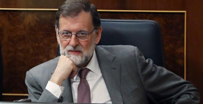 30/05/2018 El presidente del Gobierno, Mariano Rajoy, durante la sesión de control de la oposición en un pleno del Congreso que estará marcado por la moción de censura presentada contra él por el PSOE y en el que responderá a varias preguntas sobre la sen