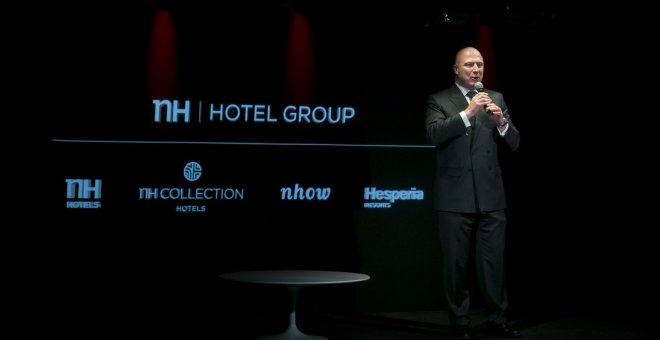 El director general de NH Hotel Group, Hugo Rovira, en una presentación de la cadena hotelera. E.P.