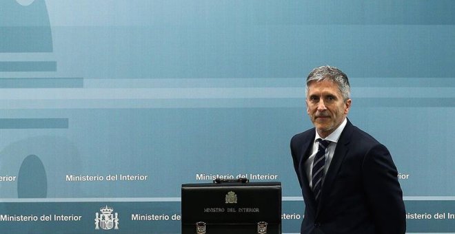 El ministro del Interior Fernando Grande-Marlaska, durante la ceremonia de traspaso de cartera en el Ministerio del Interior en Madrid.- EFE/Rodrigo Jiménez