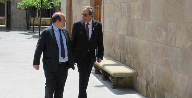 Quim Torra y Miquel Iceta. EUROPA PRESS