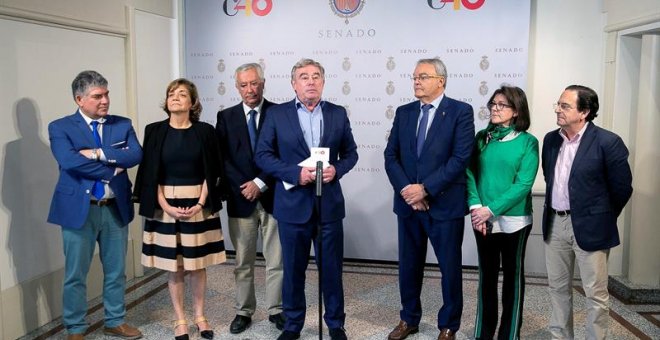 El portavoz del grupo popular en el Senado, José Manuel Barreiro, el pasado día 4 cuando anunció que el PP enmendaría sus propios Presupuestos. /EFE