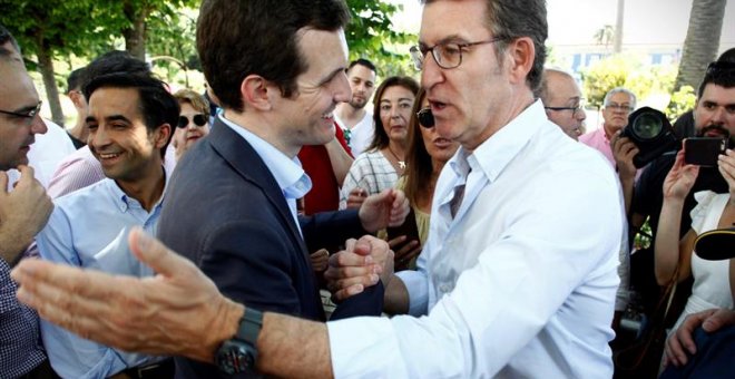 Casado y Feijóo, este sábado en A Coruña. EFE/Cabalar