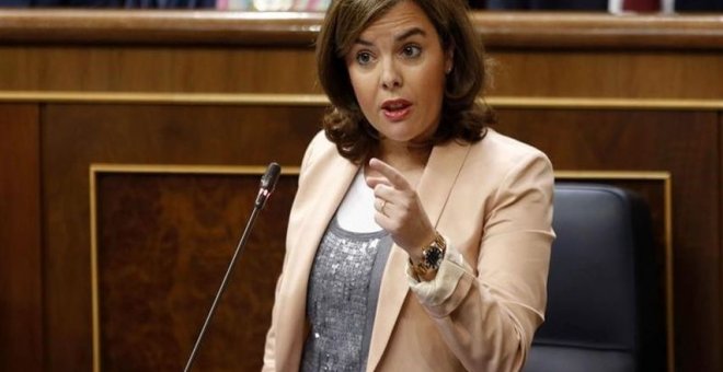 Soraya Sáenz de Santamaría durante una intervención en el Congreso - EFE