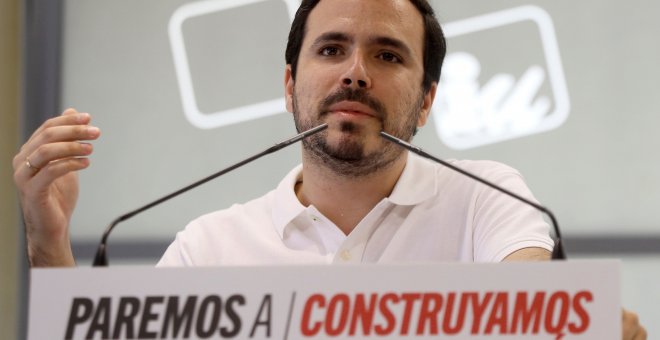 El líder de IU, Alberto Garzón, durante la primera reunión de la Coordinadora Federal del partido tras la formación del nuevo Gobierno del PSOE.EFE/Fernando Alvarado