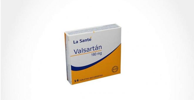 Un paquete de Valsartán.