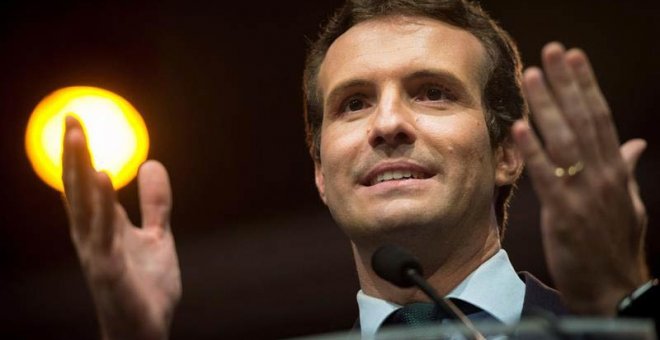 Pablo Casado durante un acto en Madrid. (LUCA PIERGIOVANNI | EFE)