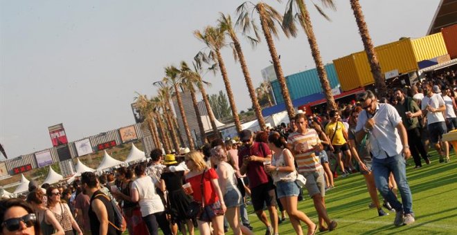 Aspecto del recinto instalado en el barrio madrileño de Valdebebas, donde se celebra desde hoy y hasta el próximo Domingo la tercera edición del festival de música Mad Cool./EFE