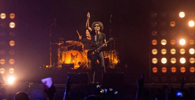 El cantante y guitarrista de la banda grunge estadounidense Alice in Chains,William DuVall, durante el concierto del festival Mad Cool. (TAMARA ROZAS | EFE)