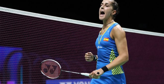 La española Carolina Marín conquista su tercer título mundial./EFE