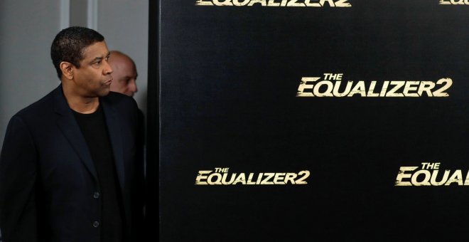El actor Denzel Washington, durante la presentación en Madrid de 'Equalizer 2'. EFE/Emilio Naranjo