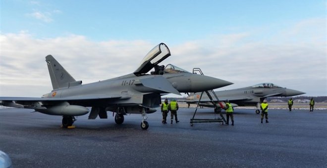 Cazas Eurofighter españoles destacados en Estonia. / Europa Press
