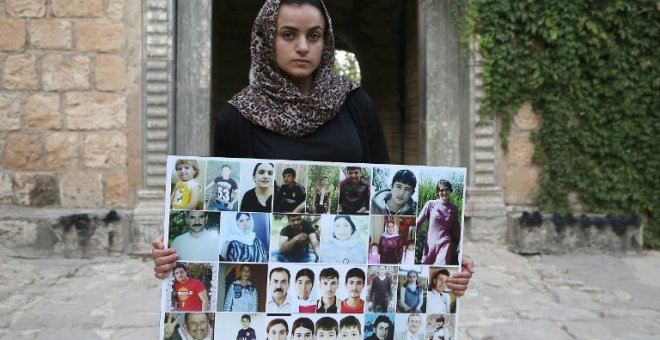 Ashwaq Haji, la joven yazidí que fue secuestrada y esclavizada sexualmente por el Estado Islámico./AFP