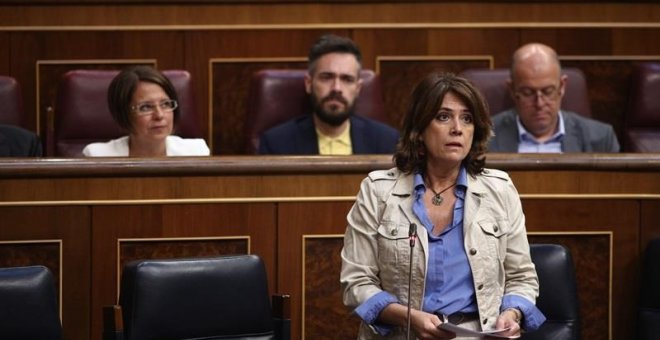 La ministra de Justicia, Dolores Delgado, en el Congreso de los Diputados. / Europa Press