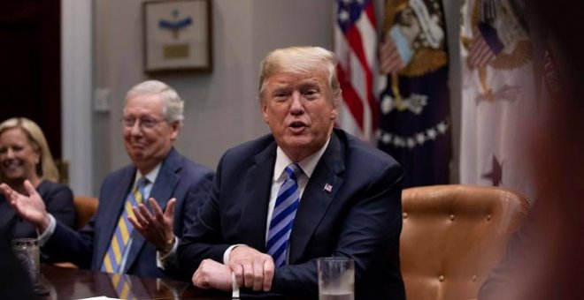 El presidente de los Estados Unidos, Donald Trump, durante una reunión en la Casa Blanca. (ALEX EDELMAN | EFE)