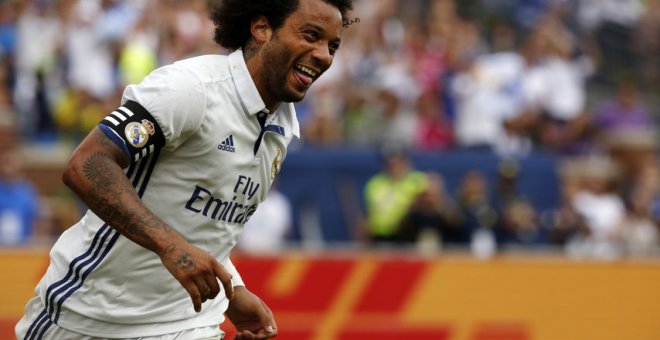 Marcelo celebrando un gol/EFE