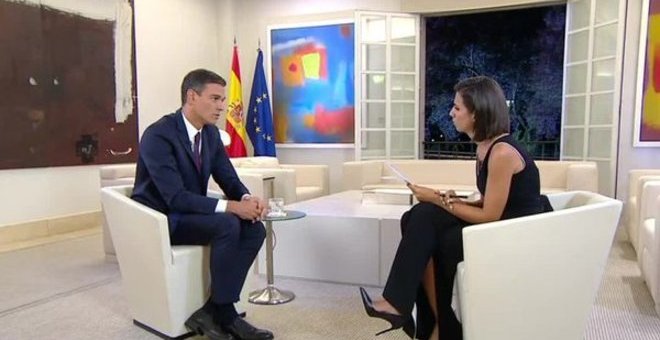 El presidente del Gobierno, Pedro Sánchez, durante la entrevista en 'El Objetivo'.