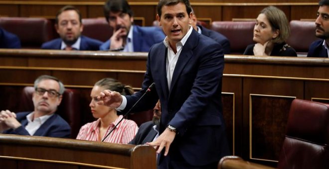 12/09/2018.- El líder de Ciudadanos, Albert Rivera, interviene en la sesión de control al Gobierno hoy en el Congreso. EFE/Juan Carlos Hidalgo