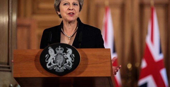 May, durante su declaración este viernes en Downing Street. Jack Taylor/Reuters