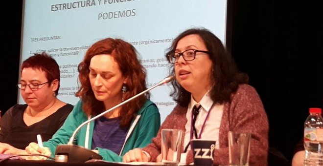 Noelia Bail en reunió de Podem / Arxiu