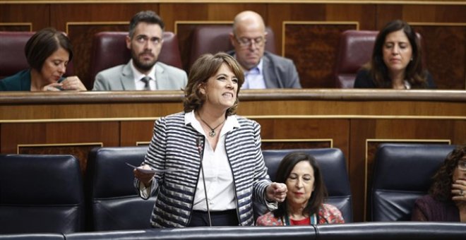 La ministra de Justicia, Dolores Delgado, en el Congreso de los Diputados. EUROPA PRESS/Archivo