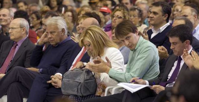 Acte de campanya dels socialistes per a les eleccions europees de 2014 al Pavelló de la Vall d'Hebrón, on va participar Manuel Valls.