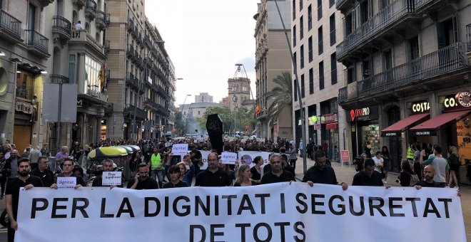 La manifestación de los Mossos d'Esquadra en Barcelona.- SPC