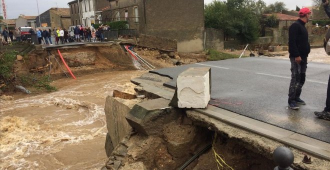 Inundaciones en la localidad de Villegailhenc. AFP