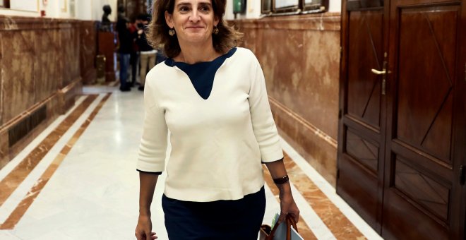 La ministra de Transición Energética y Medio Ambiente, Teresa Ribera, a su llegada al pleno del pleno celebrado en el Congreso de los Diputados.EFE/Mariscal
