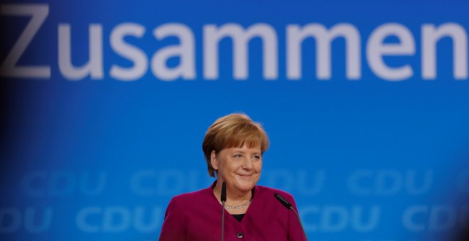 La canciller Angela Merkel en un congreso de la Unión Cristiano Demócrata en Berlín - REUTERS/Hannibal Hanschke