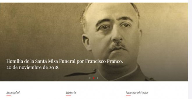 Portada de la web de la Fundación Francisco Franco.