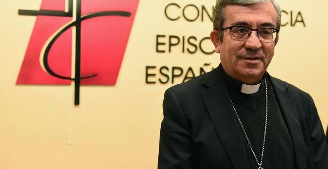 Luis Argüello, en una rueda de prensa en la sede de la Conferencia Episcopal  |  EFE