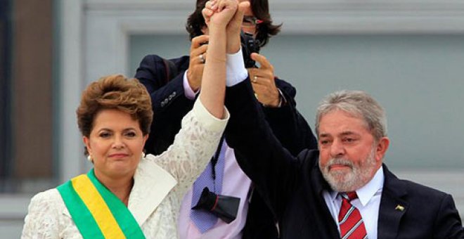 Los expresidentes brasileños Dilma Rousseff y Luiz Inácio Lula da Silva.