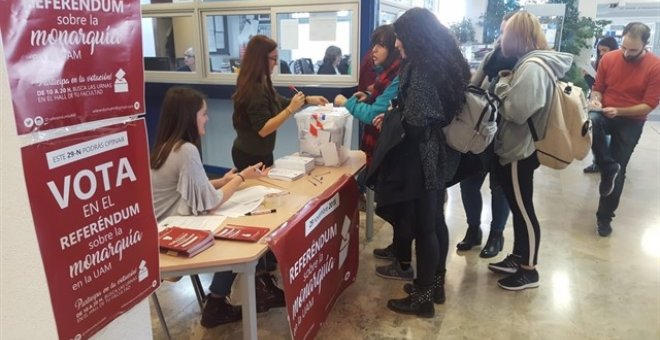 Referéndum simbólico sobre la monarquía que se celebra este jueves en la Universidad Autónoma de Madrid/ EUROPA PRESS