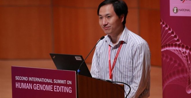 El científico chino He Jiankui interviene en la Universidad de Hong Kong. /REUTERS
