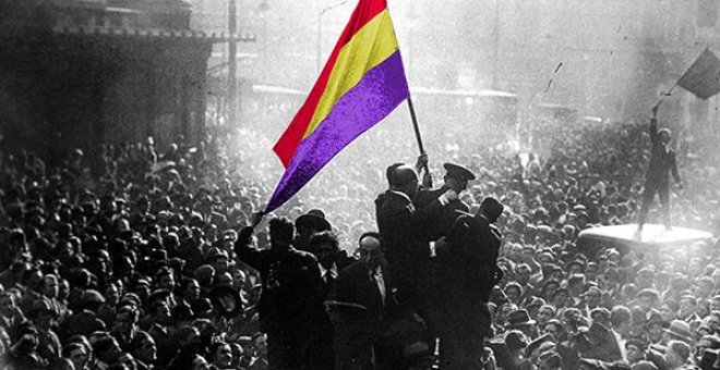 Celebración por la proclamación de la II República en España. Madrid, 14 de abril de 1931.