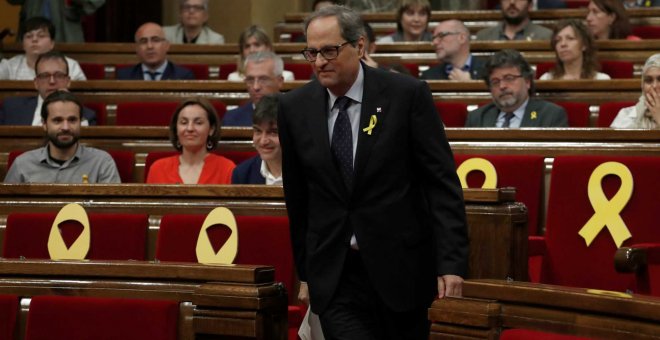 El president de la Generalitat, Quim Torra, en el Parlament de Catalunya.-REUTERS/ARCHIVO