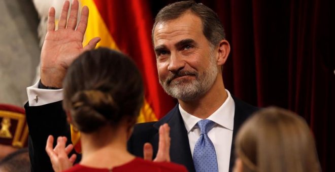 Felipe VI, en el acto de conmemoración del 40 aniversario de la Constitución en el Congreso. / KIKO HUESCA (EFE)