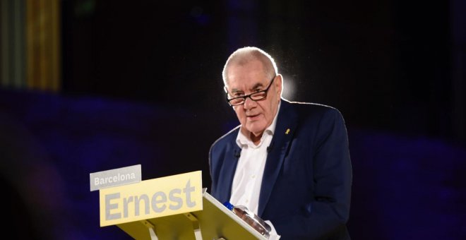 El candidat d'ERC per a les eleccions municipals a Barcelona, Ernest Maragall, durant l'acte de presentació de la candidatura. ERC